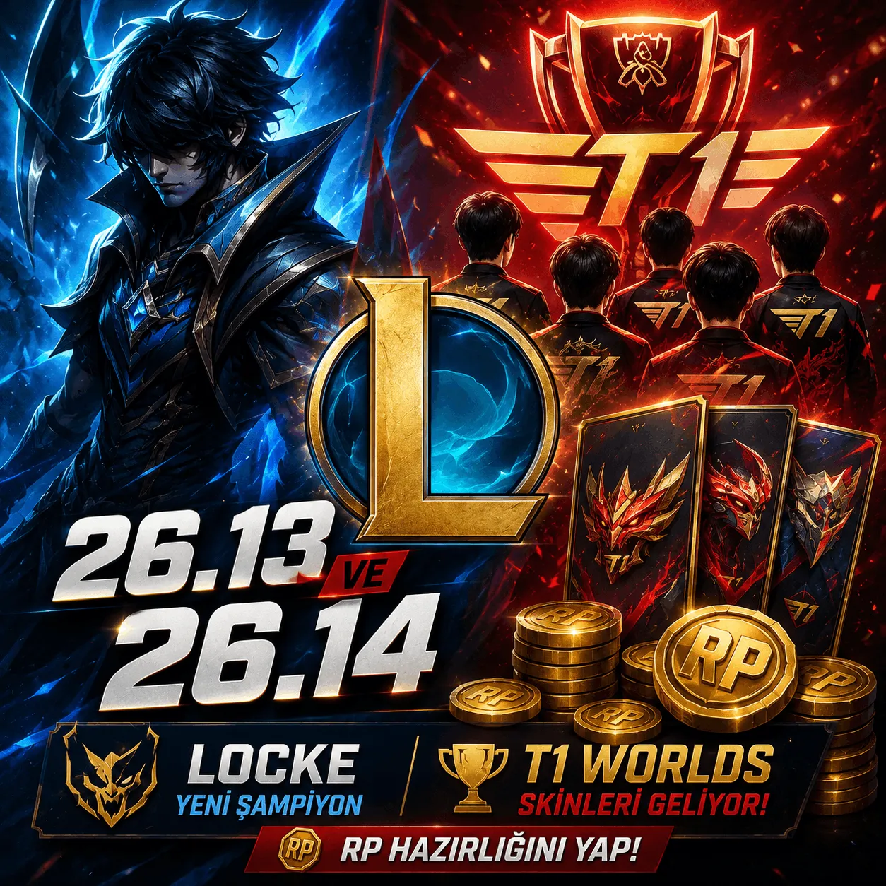 LoL Patch 26.13 ve 26.14: Locke, T1 Worlds Skinleri ve RP Hazırlığı
