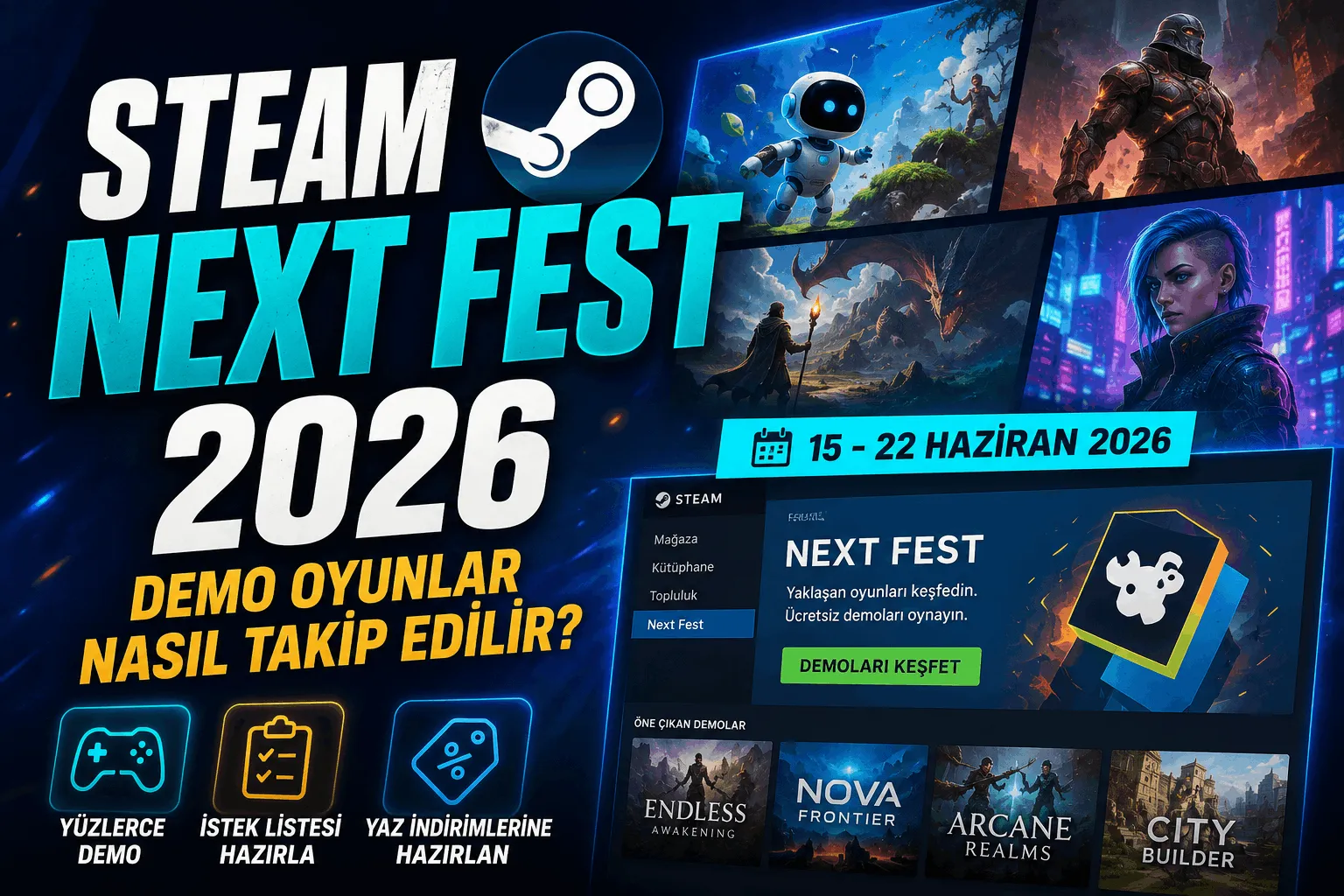 Steam Next Fest 2026 Başlıyor: Demo Oyunlar Nasıl Takip Edilir?