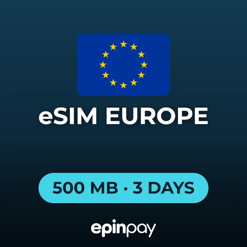 eSIM Europe 500 MB 3 Days | Epinpay