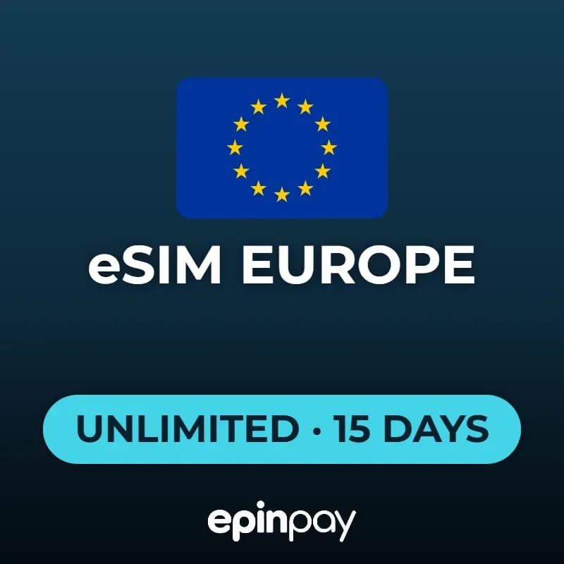 eSIM Europe Unlimited Data 15 Days | Epinpay